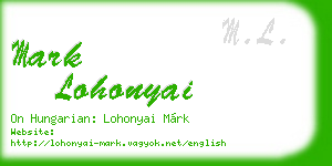 mark lohonyai business card